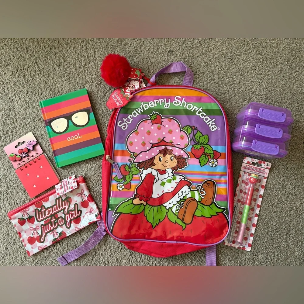 STRAWBERRY SHORTCAKE ✨ Kids Backpack Set